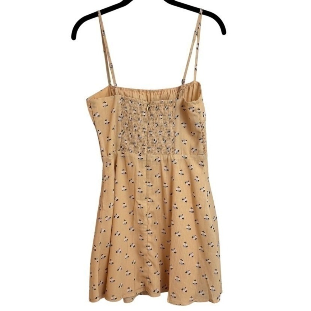Princess Polly Ditsy Floral Babydoll Mini Dress 4 Butter Yellow Flowy Coquette - Picture 4 of 11